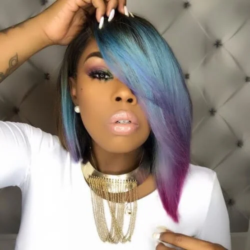 Classic A-line bob haircut with angled sides and sleek styling - perfect face-framing cut