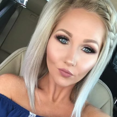 braided bangs a line bob haircut