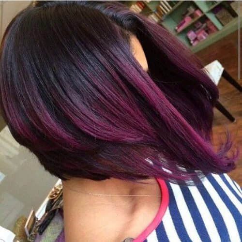 grape a line bob haircut