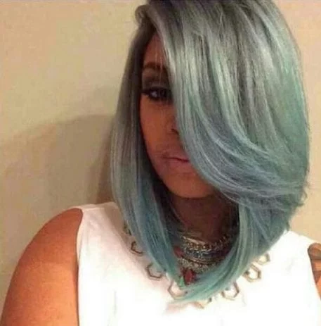 seafoam a line bob haircut