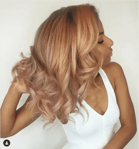 Light Strawberry Blonde Hair Color with Pink Highlights