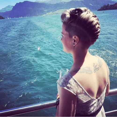 easy pinned and braided updo short hair