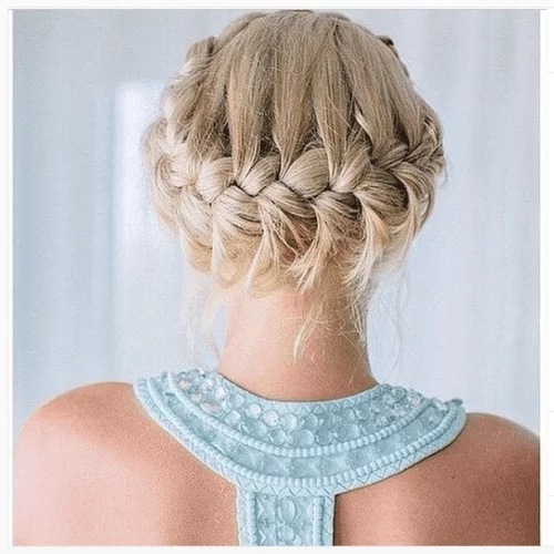 double braided updo for long hair
