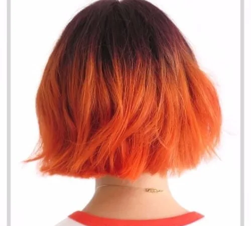 tangerine short hair ombre featured image