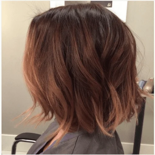 auburn hair color with caramel highlights