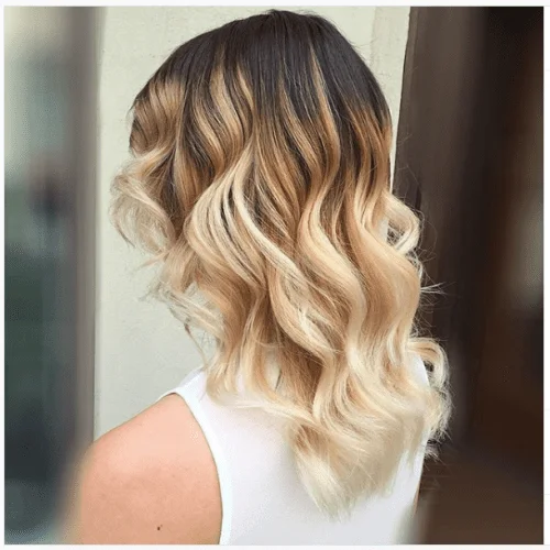 blonde ombre highlights on caramel hair