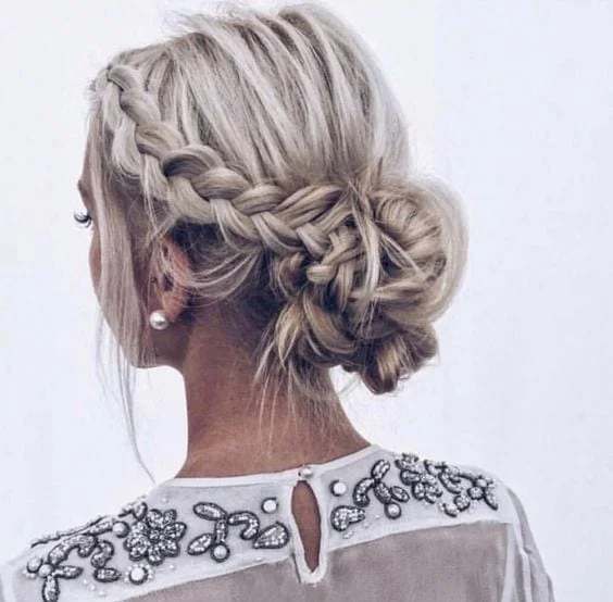 braided low bun