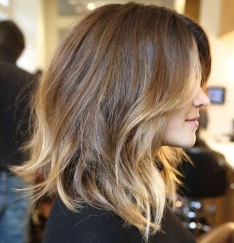caramel balayage on short hair