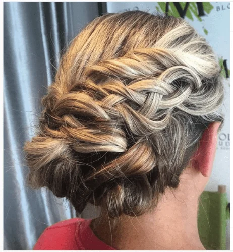 five strands braided updo