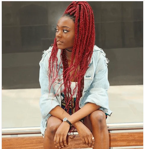 high box braids ponytail