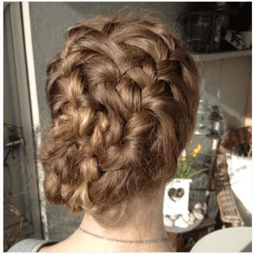 intricate strands braided bun
