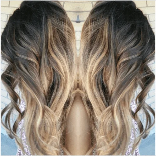 light to dark caramel wavy hair