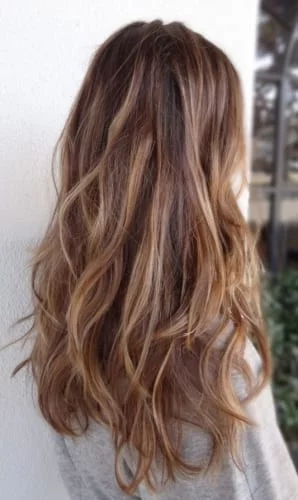 long wavy caramel hair