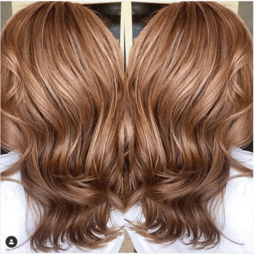 red and blonde caramel hair