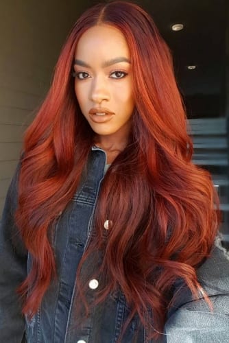red weave colored hair