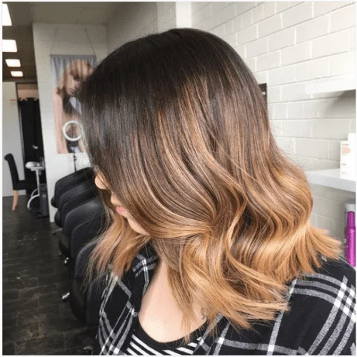 rich caramel medium length hair