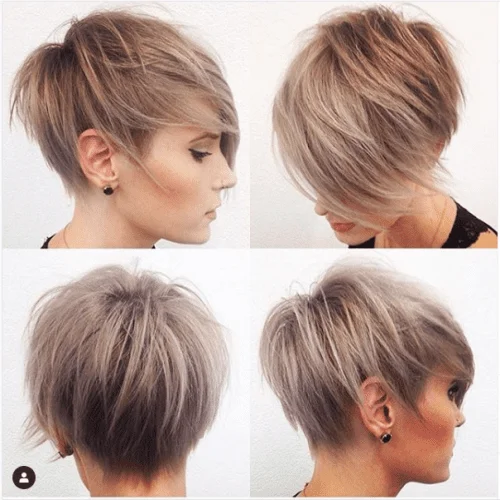 short pixie golden caramel hair