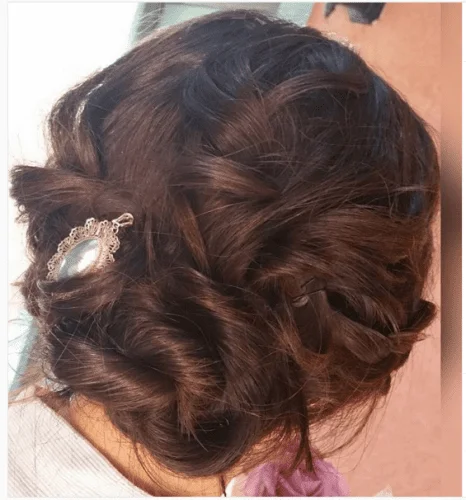 twisted braid messy low bun