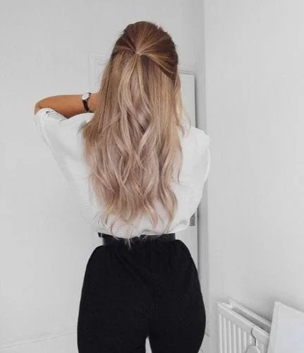 Beautiful Half Up Half Down with Balayage