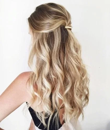 Casual Half Up Half Down with Barrette