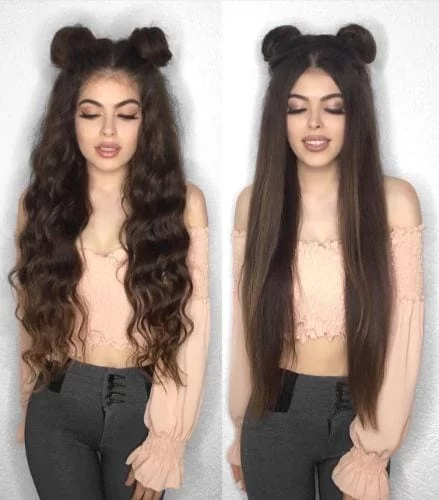 Half Up Half Down Buns Hairstyles