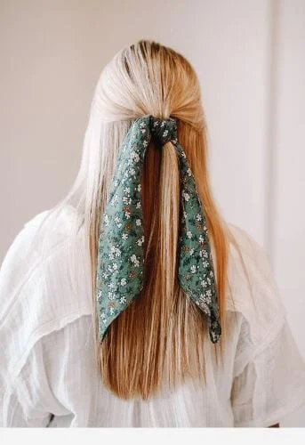 Half Up Half Down with Headscarf