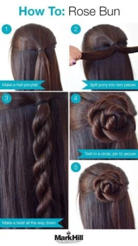 Half Up with Hair Rose Bun