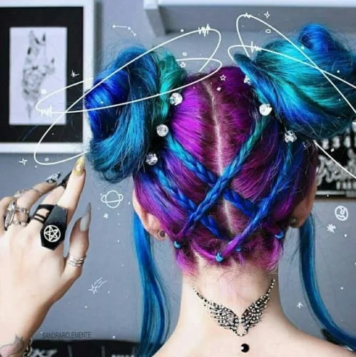 bad fairy multicolored halloween hairstyles