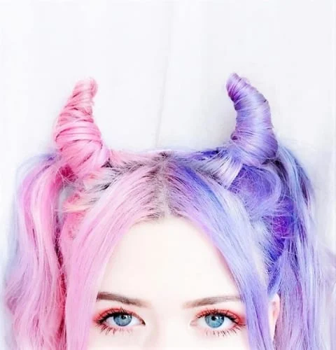 two tone devil hair for halloween hairstyles