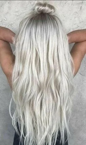 icy silver blonde hair