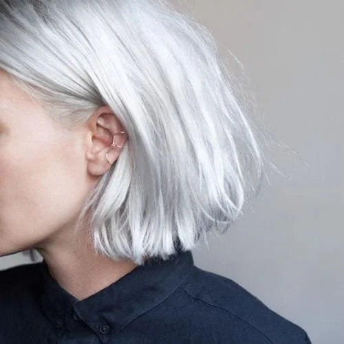 icy platinum blonde hair