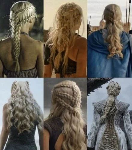 Khaleesi braided platinum blonde Halloween hairstyle - Game of Thrones Daenerys Targaryen inspired look