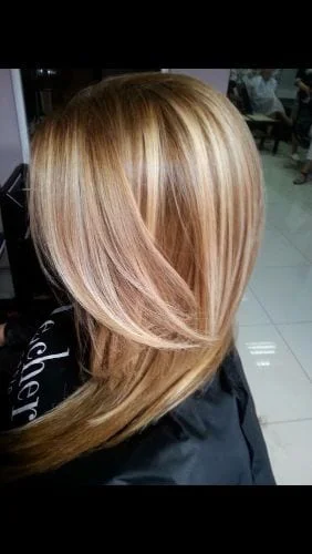 warm blonde caramel highlights