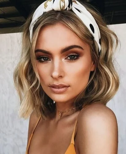 headscarf bandana medium length hair 