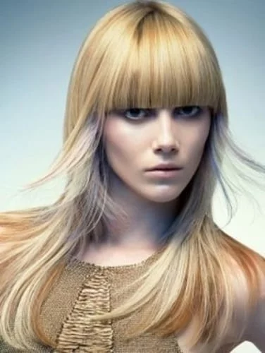 Bold blunt bangs - straight-across fringe style for a dramatic and modern look