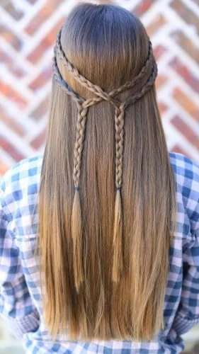 double tie back braid