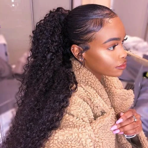 Long Drawstring Ponytail Hairstyles