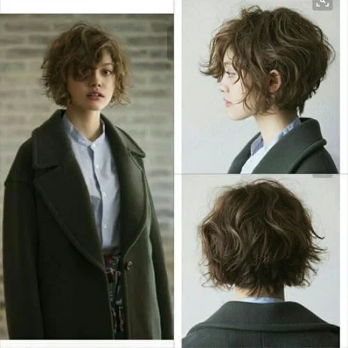 Messy short hair with volume and texture - layered haircut styled for natural movement