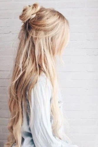 Messy Half Up Half Down Style