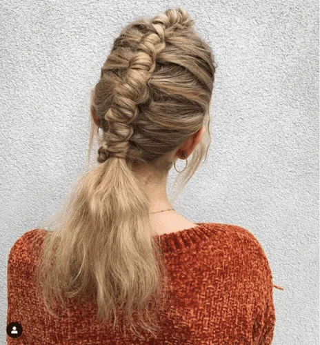 Pipe braid Thanksgiving hairstyle with loose ends - unique braid style for holiday celebrations
