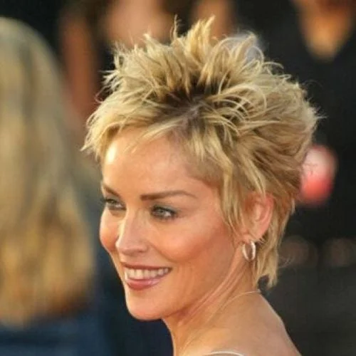 Sharon Stone Messy Spiky Hair