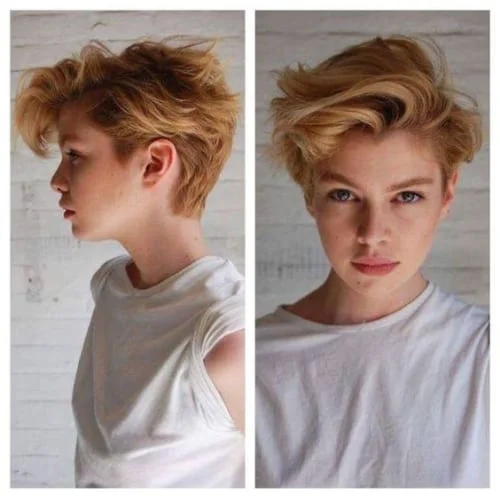 Short messy pixie cut hairstyle for women - tousled textured styling for effortless chic look