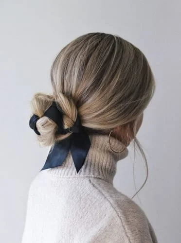Twisted Chignon Bow Style 