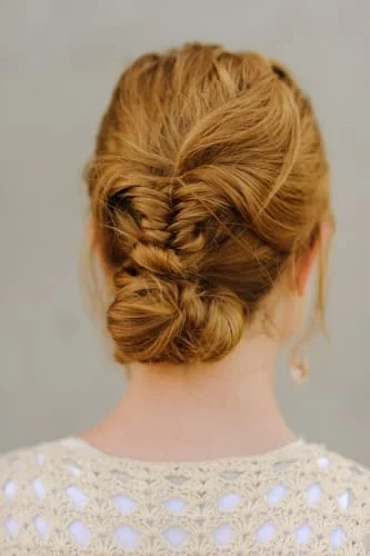 Braided chignon Thanksgiving day hairstyle - elegant updo perfect for formal holiday dinners