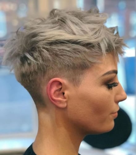 messy pixie cut with undercut