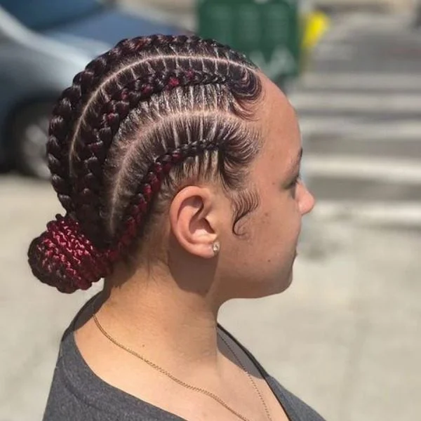 Stitch Lemonade Braids Back - A woman wearing a grey shirt