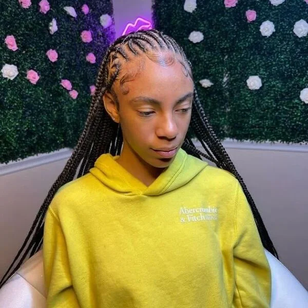 Waist-length goddess braids with weave - extra long braided hairstyle for dramatic length