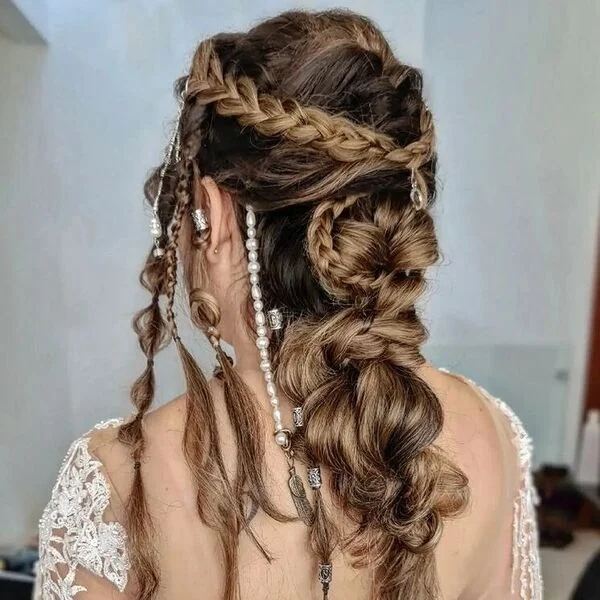Messy Viking Wedding Inspo - a woman wearing wedding dress