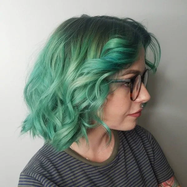 A woman wearing black stripes