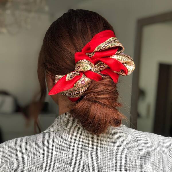 A woman wearing plaid coat